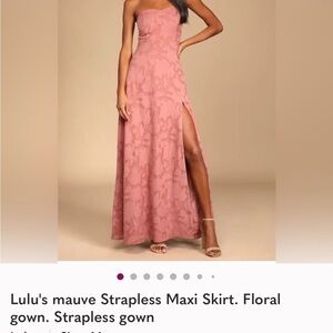 Lulu's Red Strapless Maxi Dress
